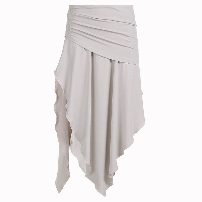 High Waist Irregular split Long Skirt