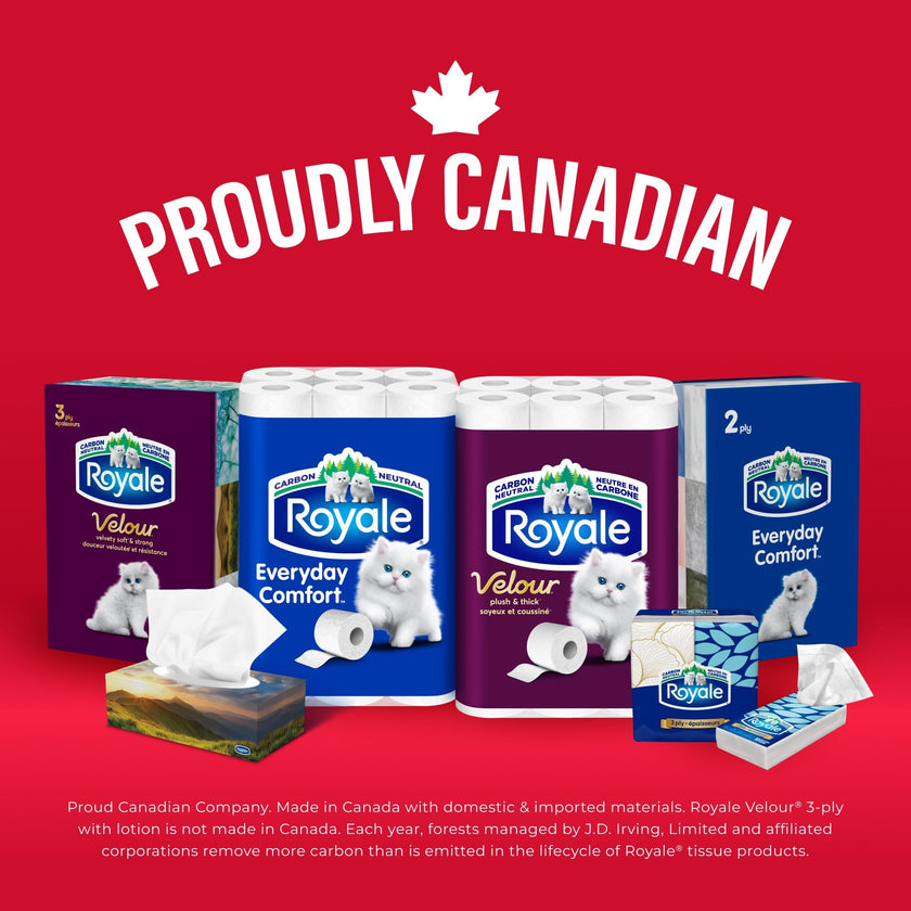 Royale Velour 3 Ply Facial Tissue, 24 Tissue Boxes, 72 Tissues per Box 🍁 All In One Marketplace Canada