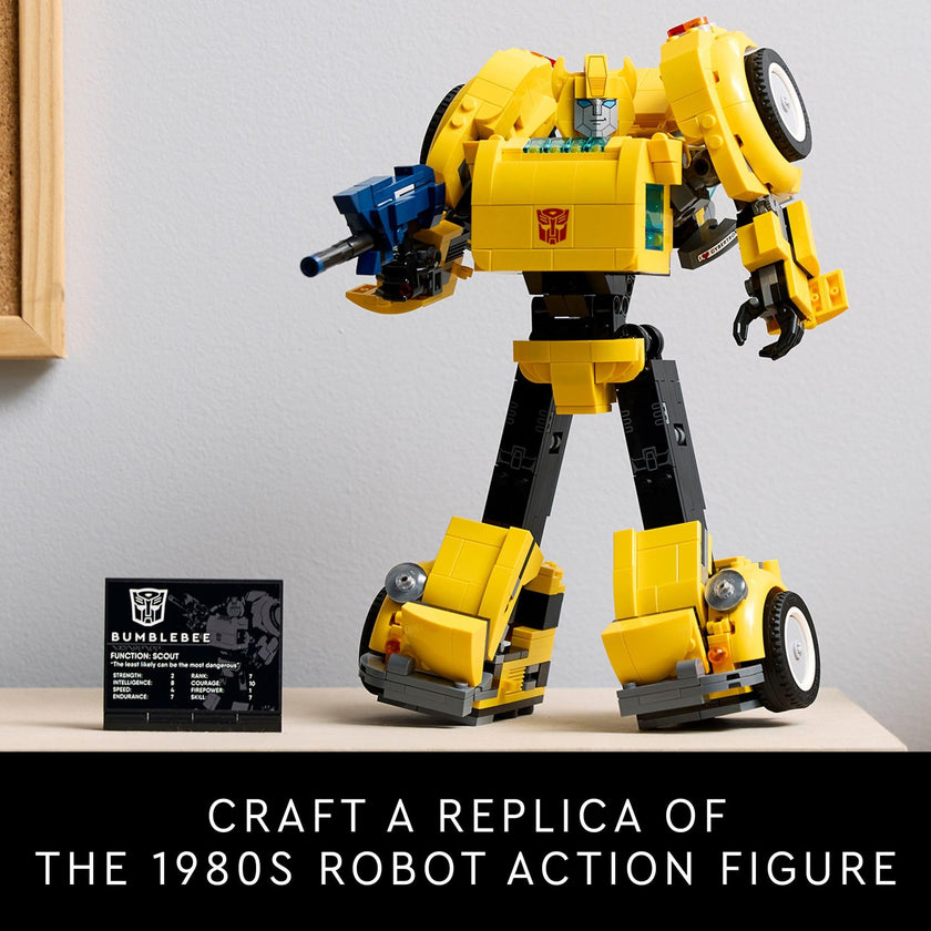 LEGO Icons Transformers Bumblebee Action Figure, Collectible Robot Gift for Adults, Movie Themed Model Building Set for Sci-Fi Enthusiasts and Transformers Fans, Converts to Vehicle Mode, 10338 🍁 All In One Marketplace Canada