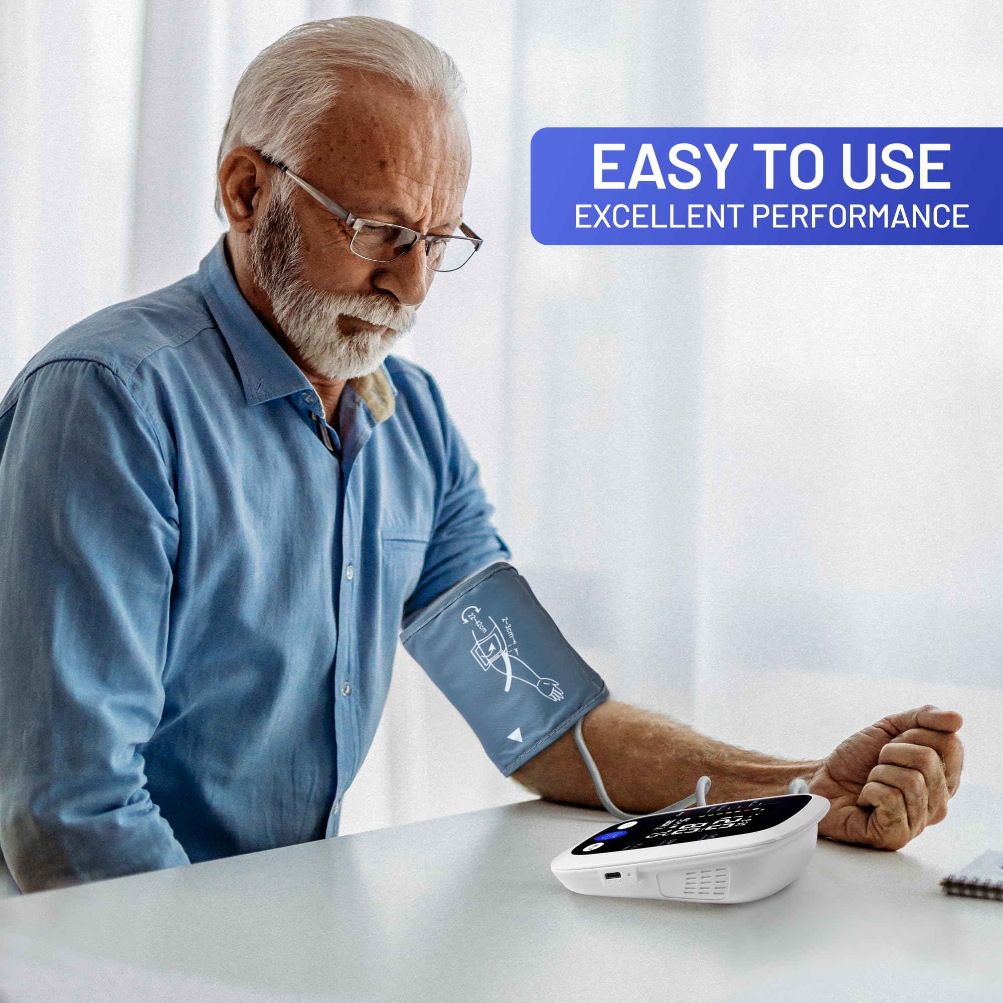 REDIVN Blood Pressure Monitor Automatic Upper Arm Machine & Accurate Adjustable Digital BP Cuff with Large LCD Backlit Display - 2x99 Memory for Home Use with Large Adjustable Cuff 🍁 All In One Marketplace Canada