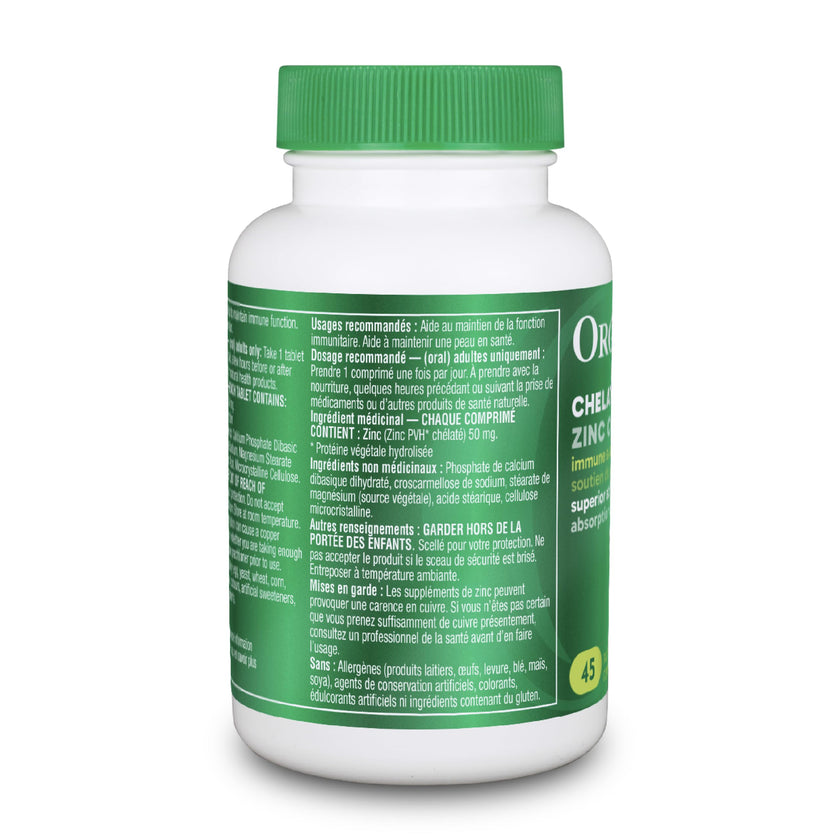 Organika Chelated Zinc 45 Tabs 🍁 All In One Marketplace Canada