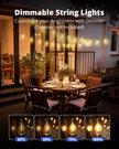 VIPAR Outdoor String Lights 60FT LED Patio Lights Waterproof with 28 Shatterproof ST38 Edison Bulbs Outside Hanging Light Dimmable Connectable for Porch, Deck, Garden, Backyard, Balcony, Decor, 2700K 🍁 All In One Marketplace Canada