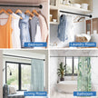 SUNALLY Shower Curtain Rod Adjustable 32-75 Inch, Spring Tension Shower Pole Rods Extendable Stainless Steel Telescoping Curtain Rod for Bathroom Windows Closet, No Drilling, No Slip, No Rust, Black 🍁 All In One Marketplace Canada