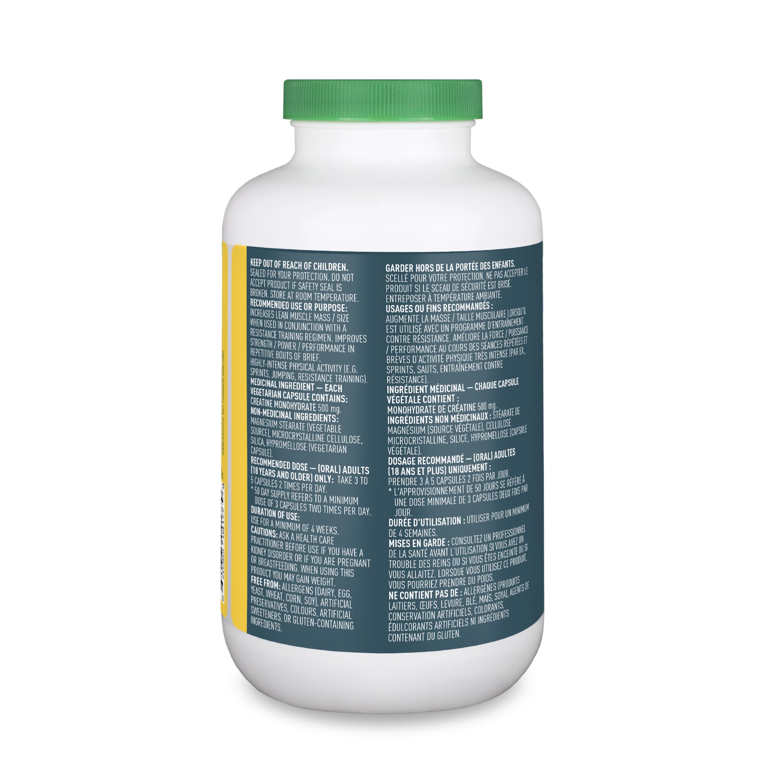 Organika Canadian-Made Creatine Capsules- Pure Micronized Creatine Monohydrate - Helps Build Lean Muscle, Increase Strength, and Improved Recovery and Performance for Men and Women- 300vcaps 🍁 All In One Marketplace Canada