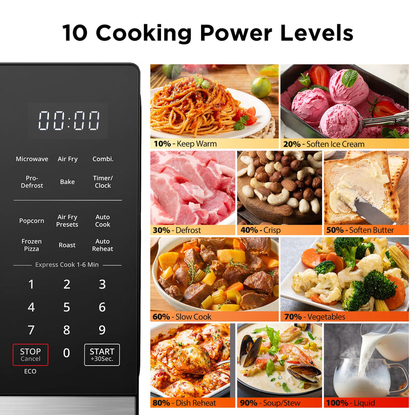 BLACK+DECKER 0.9 Cu.ft Microwave Oven Air Fryer Combo, 900W 5-in-1 🍁 All In One Marketplace Canada