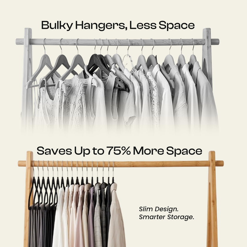 Utopia Home Velvet Hangers 30 Pack, Heavy Duty, Non-Slip, Space Saving Felt Clothes Hangers with 360° Hook & Notches (Black) 🍁 All In One Marketplace Canada