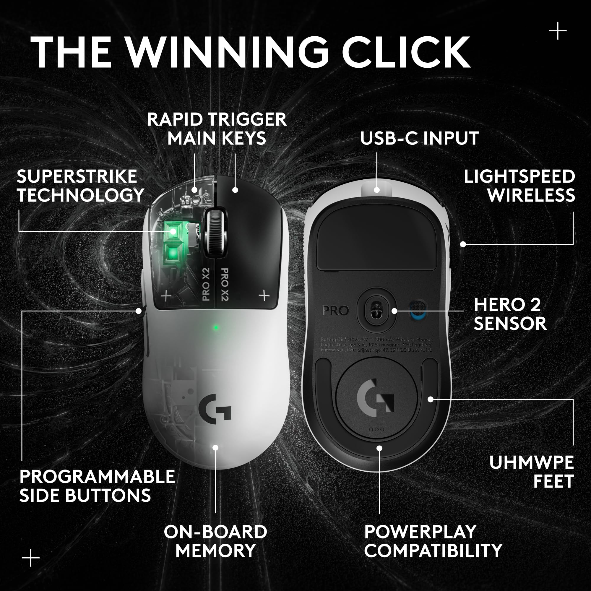 Logitech G PRO X2 SUPERSTRIKE Wireless Gaming Mouse - Black/White 🍁 All In One Marketplace Canada