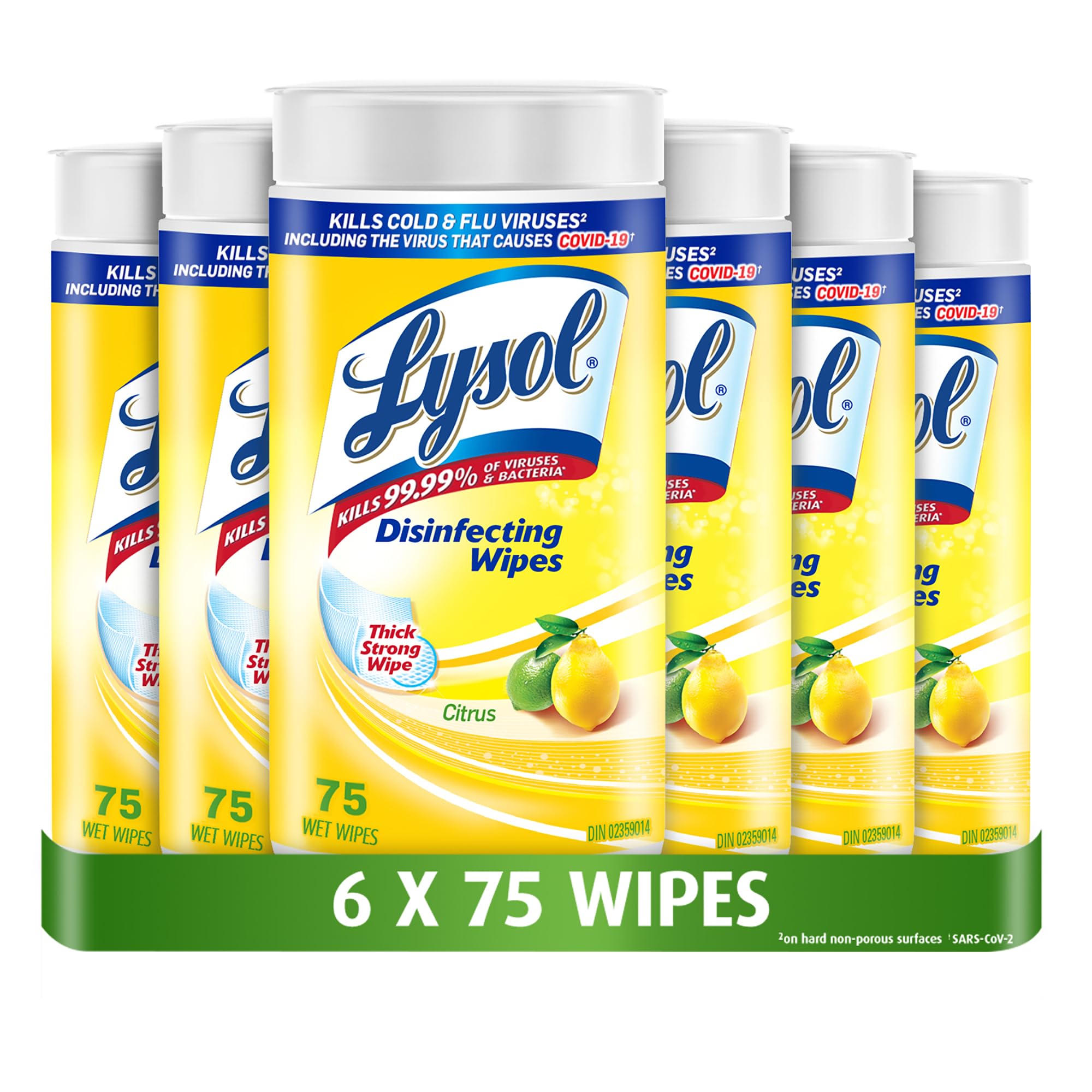 Lysol Thick Strong Disinfecting Wipes, 6 X 75 ct 🍁 All In One Marketplace Canada