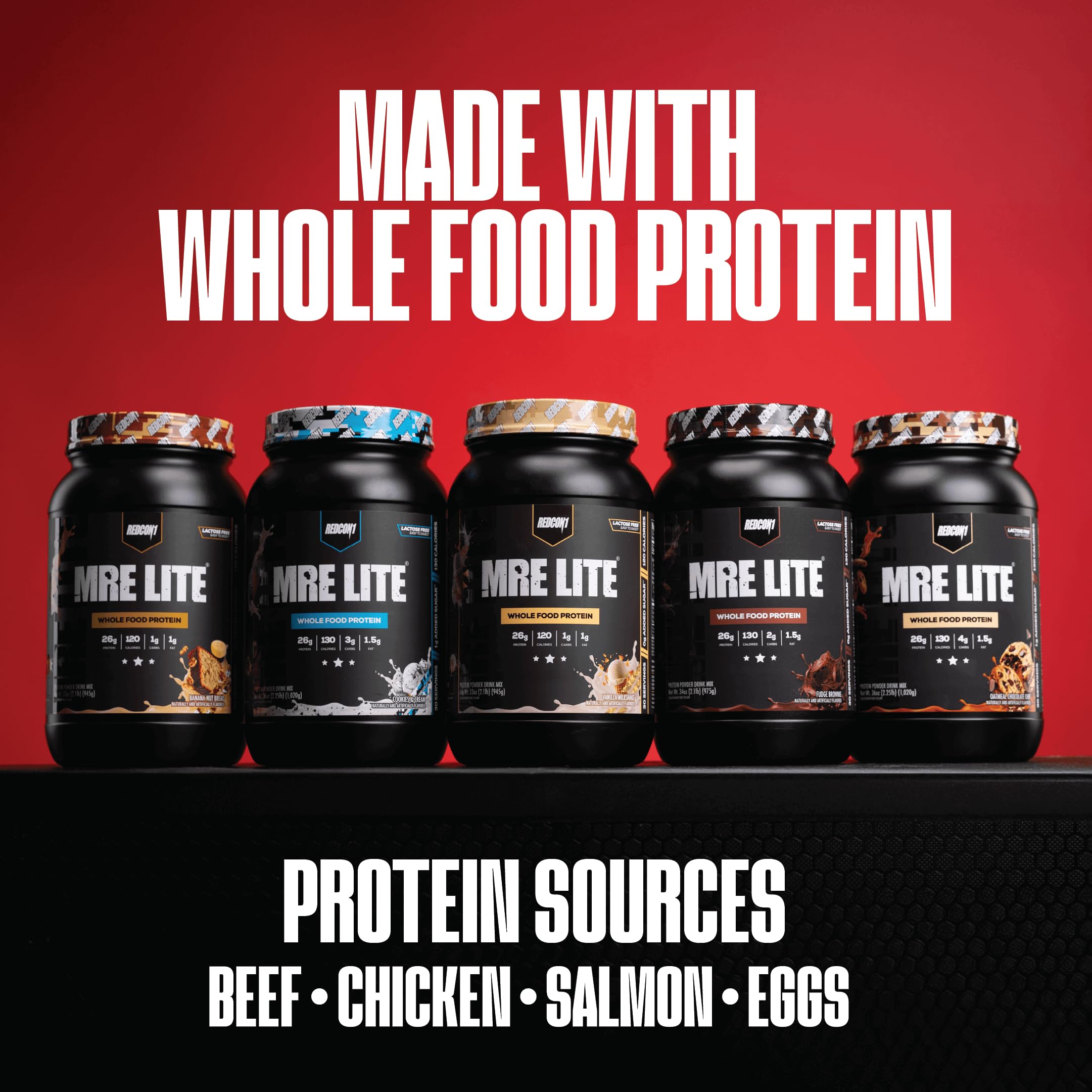 REDCON1 MRE Lite Meal Replacement Powder, Vanilla Milkshake - Animal Based Whole Food Protein Blend with MCT Oil + Pea Protein - Keto Friendly, Low Carb & Whey Free Protein Supplement (1.92 lbs) 🍁 All In One Marketplace Canada