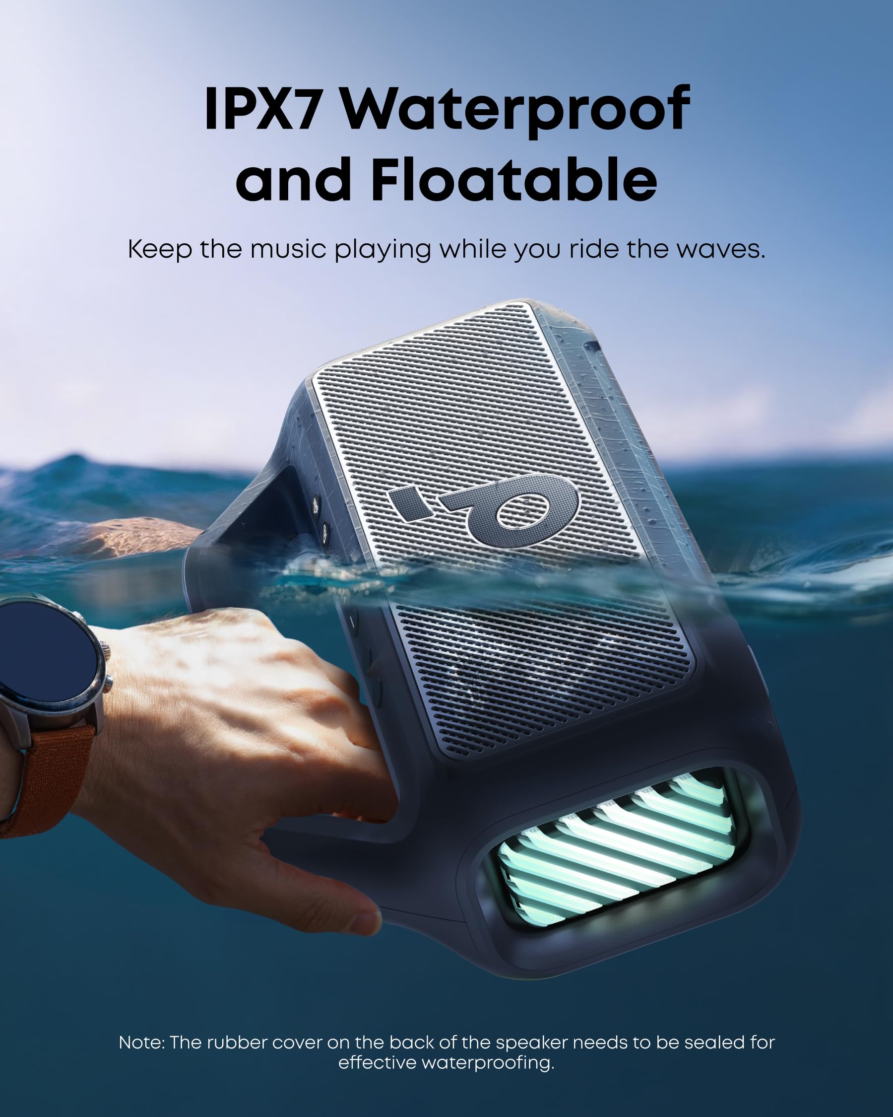soundcore Boom 2 Outdoor Speaker, 80W, Subwoofer, BassUp 2.0, 24H Playtime, IPX7 Waterproof, Floatable, RGB Lights, USB-C, Custom EQ, Bluetooth 6.0, Portable, Camping, Beach, and Backyard-Blue 🍁 All In One Marketplace Canada