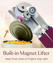 Graceliving Premium Multifunction Magnetic Manual Can Opener and Bottle Opener, Heavy Duty Stainless Steel Sharp Cutting Blade and Oversized Easy Turn Knob, Soft-Touch Handle, Kitchen Use, Mauve 🍁 All In One Marketplace Canada
