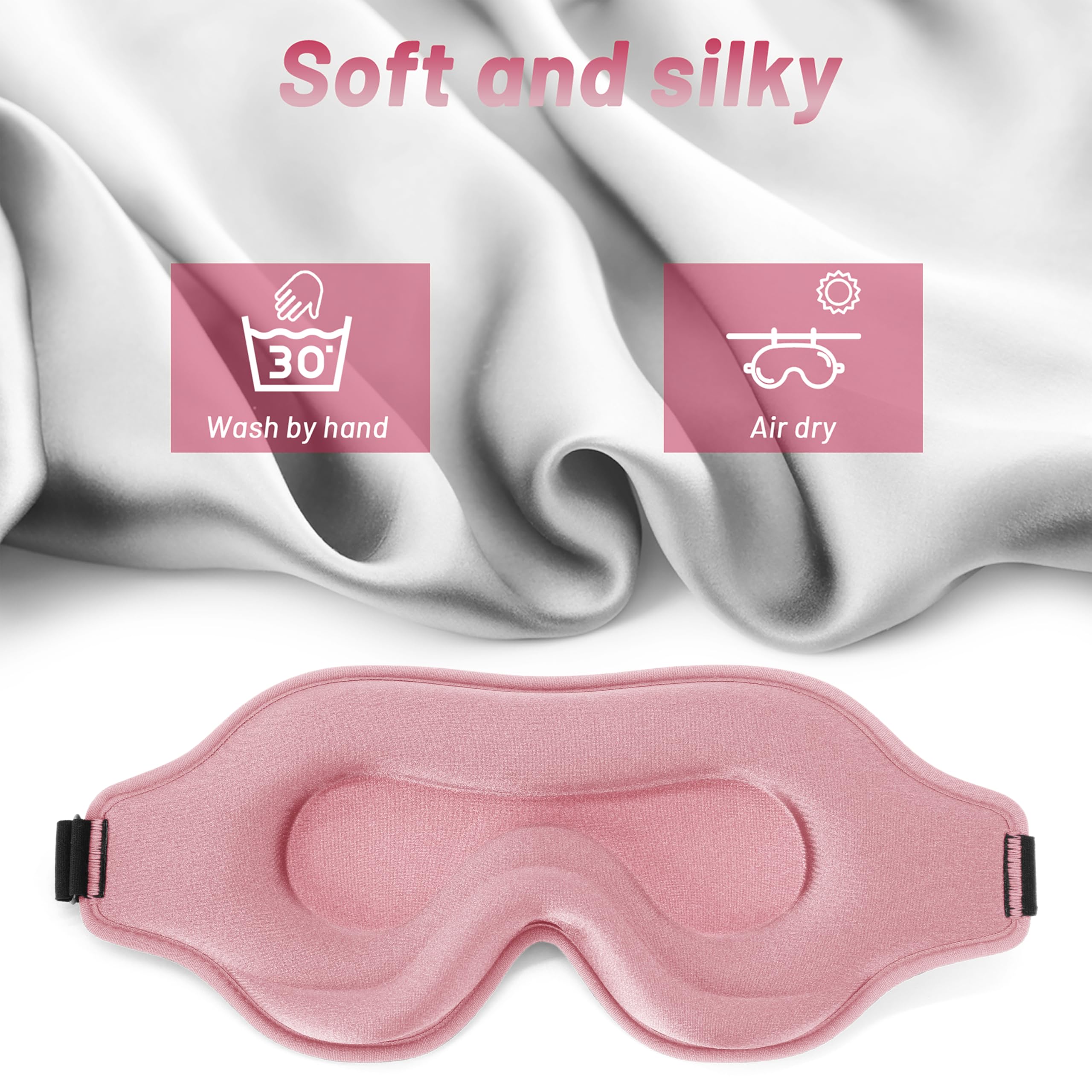 Sleep Eye Mask for Men Women, Lash Extensions 3D Sleeping Mask, Travel Blackout Night Blindfold Eye Shade Cover with Adjustable Strap (Pink-3D) 🍁 All In One Marketplace Canada