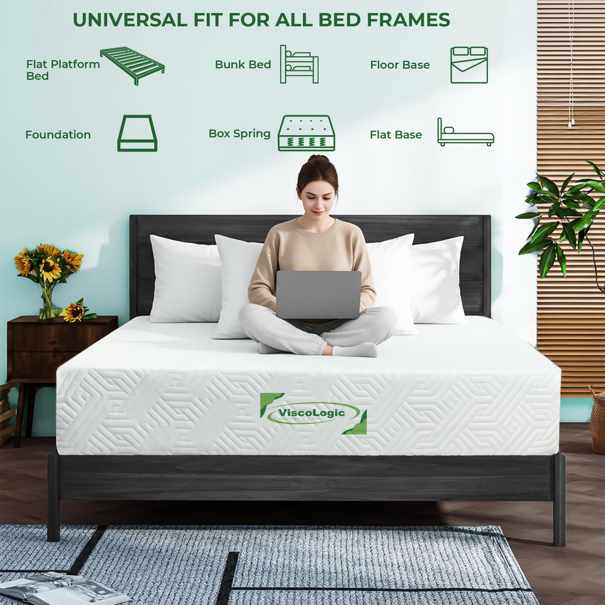 ViscoLogic Twin Mattress Made In Canada Reversible Cool Resilience Foam Perfect for Bunk Bed &Trundle Bed, Pressure Relief, Medium Firm CertiPUR-US® Certified Eco-Friendly Foam Mattress, Single 5 Inch 🍁 All In One Marketplace Canada