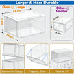 Thicken & Sturdy Clear Shoe Storage Organizer with Magnetic Door, Stackable Boxes for Closet, Foldable Space-Saving Shoe Rack for Sneaker Boot Container, Plastic Shoe Cabinet Shoe Box 6 Pack, White 🍁 All In One Marketplace Canada