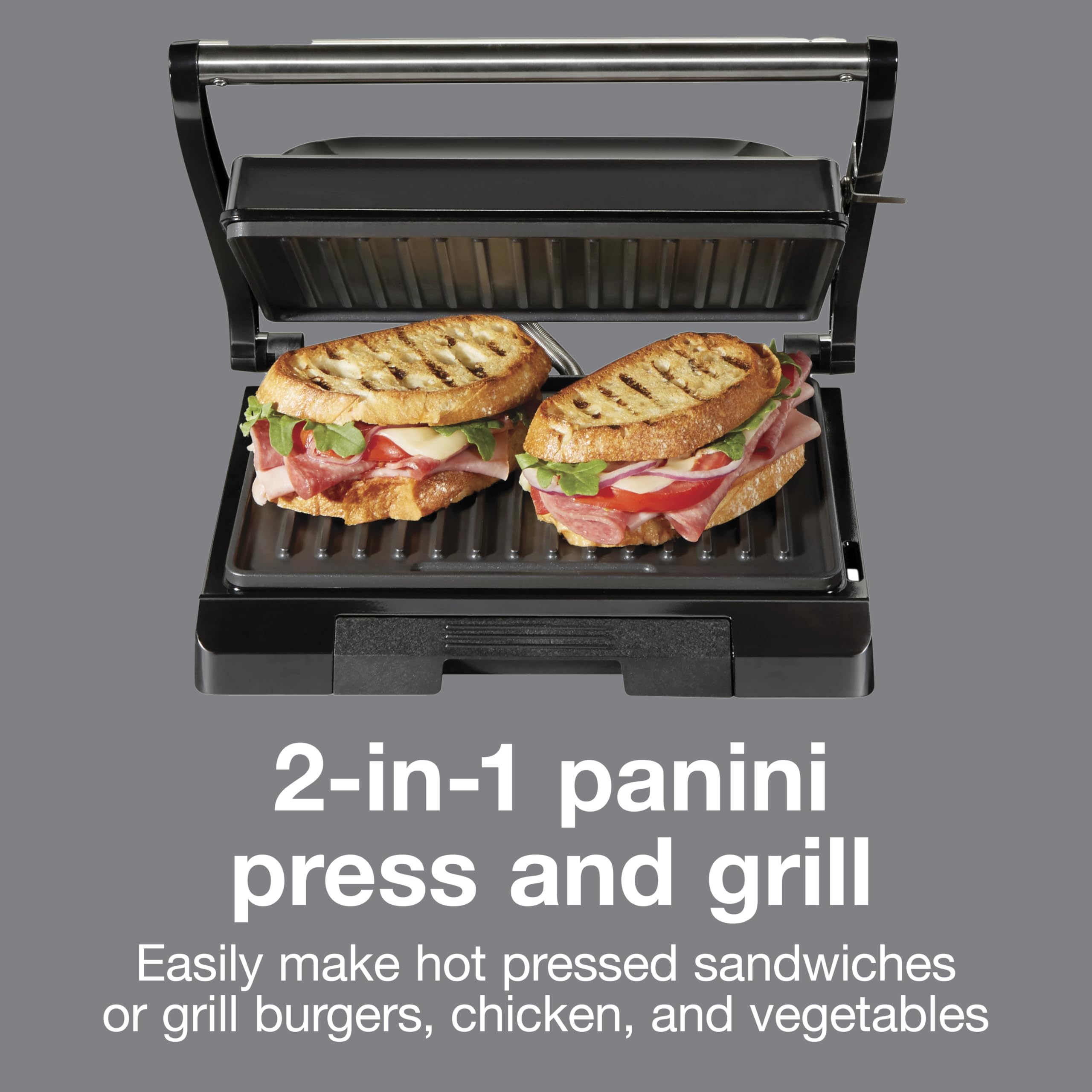 Proctor Silex 4 Serving Panini Press, Sandwich Maker and Compact Indoor Grill, Upright Storage, Easy Clean Nonstick Grids, Black (25440PS) 🍁 All In One Marketplace Canada