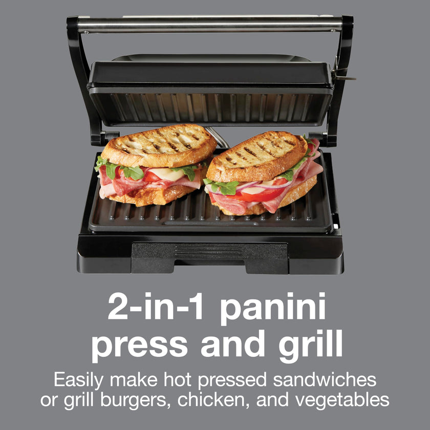 Proctor Silex 4 Serving Panini Press, Sandwich Maker and Compact Indoor Grill, Upright Storage, Easy Clean Nonstick Grids, Black (25440PS) 🍁 All In One Marketplace Canada