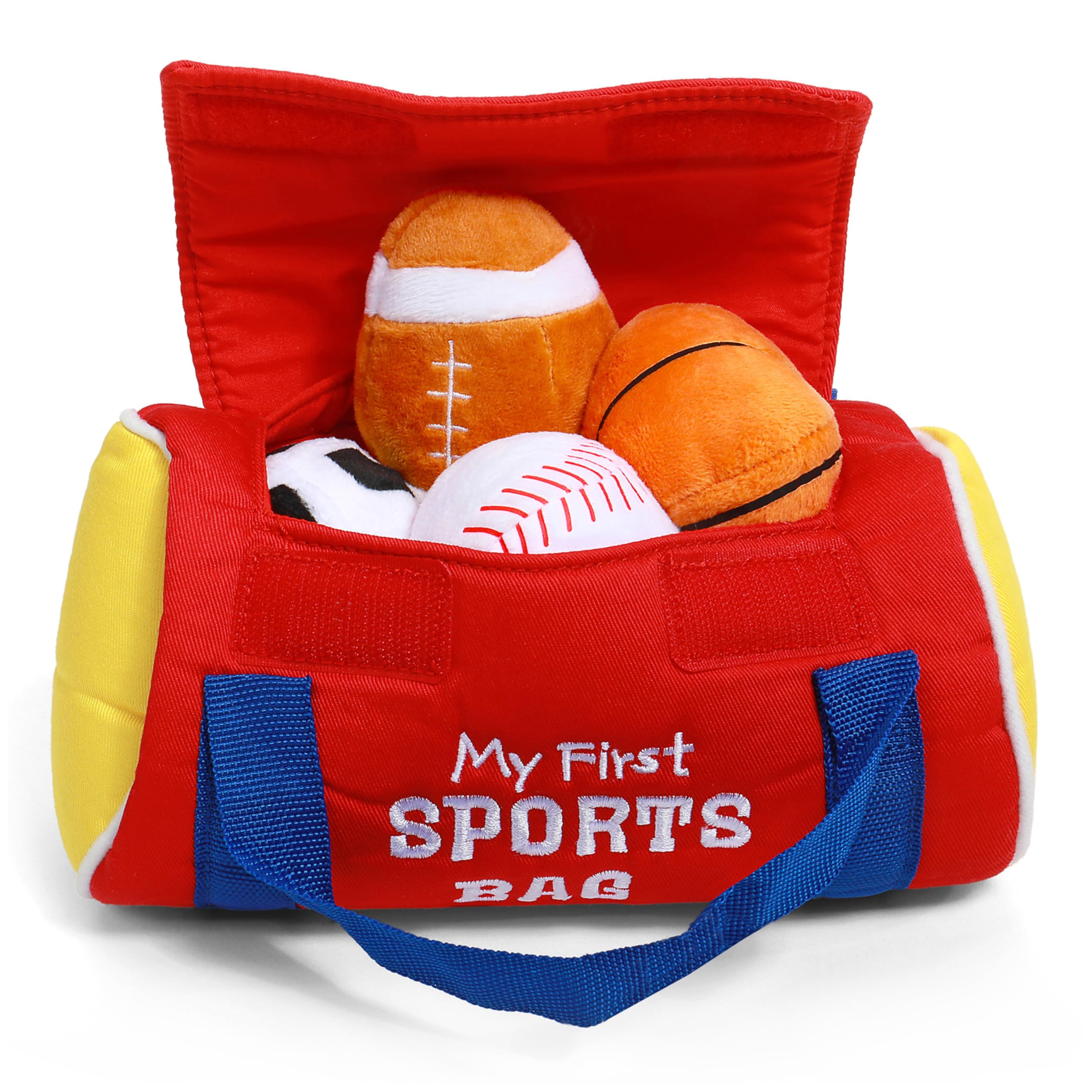 Baby GUND My First Sports Bag Stuffed Plush Playset, Baby Gift Toys for Boys and Girls Ages 1 & Up, 5 Piece, 8