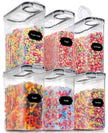 Large Dry Food Storage Containers with Lids, PRAKI 6PCS 4L Airtight Cereal Containers Storage, Leak-proof Canister Set for Kitchen Pantry Organizers and Storage with 20 Labels & Marker 🍁 All In One Marketplace Canada