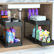 2-PACK Under Sink Organizers and Storage with Sliding Drawer, 2-Tier Bathroom Under Sink Shelf Rack,Multi-Functional Cabinet Storage Space Saver For Kitchen/Bathroom/Bedroom/Office. 🍁 All In One Marketplace Canada