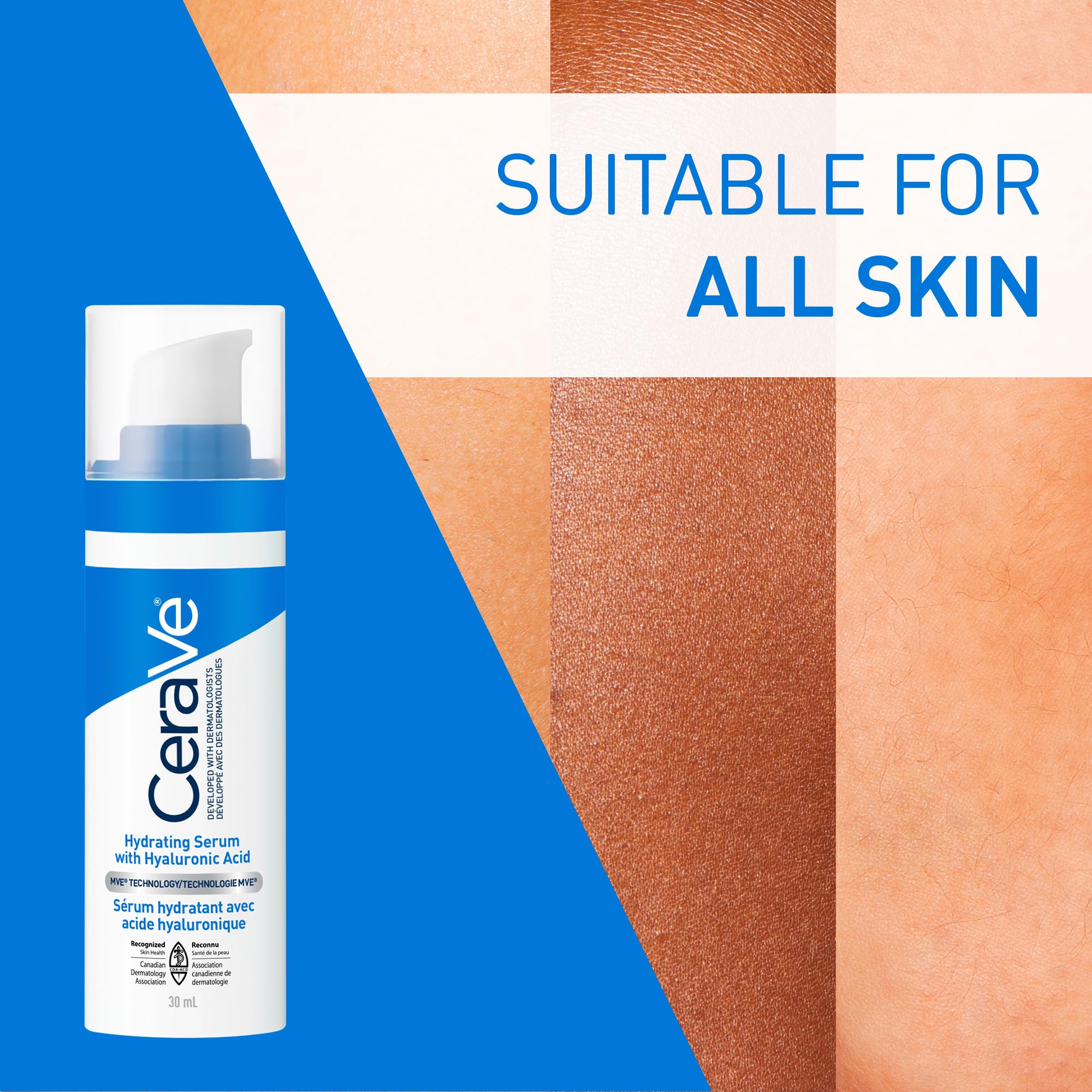 CeraVe Hyaluronic Acid Face Serum, Hydrating Serum for Face with Vitamin B5 & Ceramides, for Men & Women, Normal To Dry Skin. Fragrance Free, Non-Comedogenic, Paraben-Free, Travel Size, 30ML 🍁 All In One Marketplace Canada