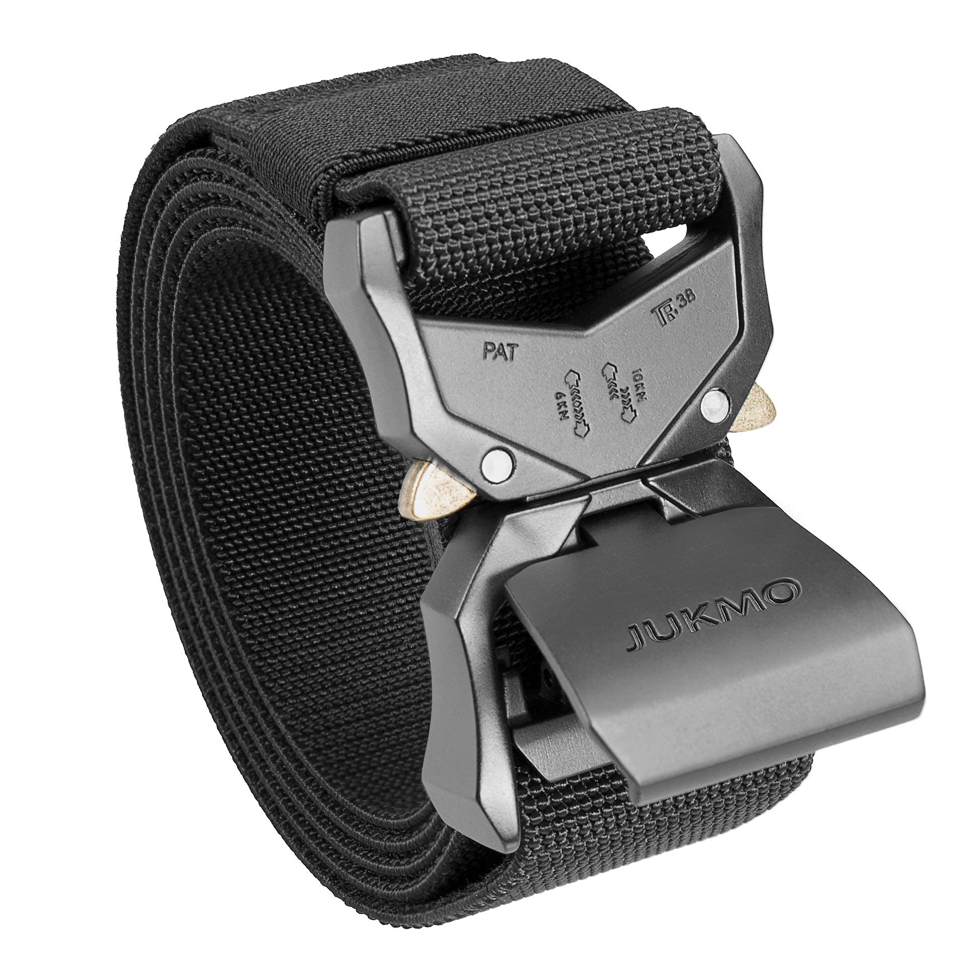 JUKMO Tactical Belt, Military Hiking Rigger 1.5 inches Nylon Web Work Belt with Heavy Duty Quick Release Buckle (Black, Small) 🍁 All In One Marketplace Canada