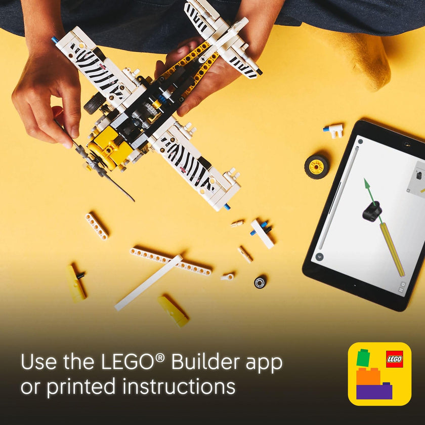 LEGO Technic Bush Plane Toy - Buildable Airplane Toy for Kids, Boys and Girls, Ages 8+ - Model Airplane Gift with Spinning Propeller, 4-Cylinder Piston Engine, and More - 42198 🍁 All In One Marketplace Canada