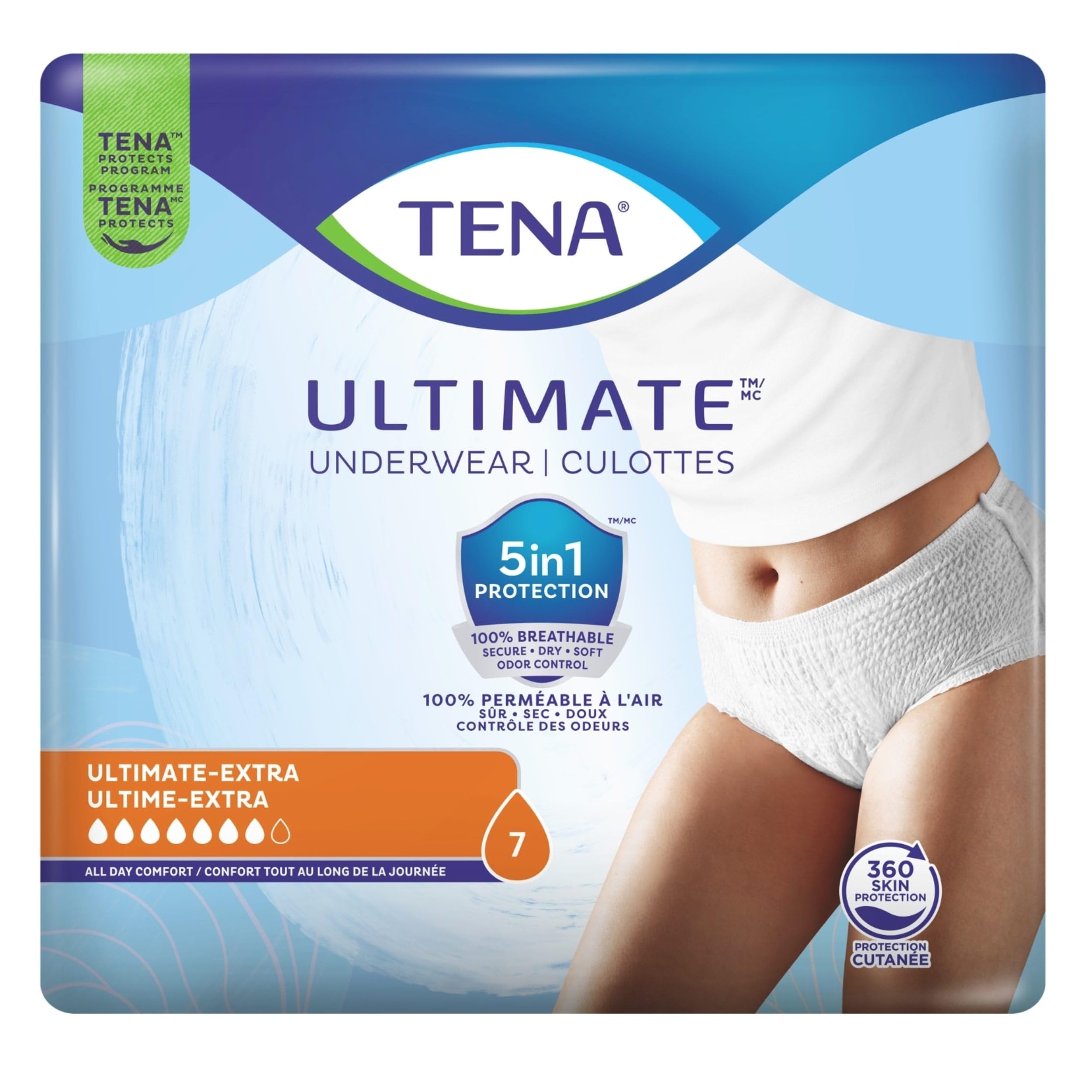 TENA Adult Incontinence, Discrete Disposable, Underwear, Comfortable Fit, Ultimate Absorption Protection, Unisex, Large (L), 52 Count 🍁 All In One Marketplace Canada