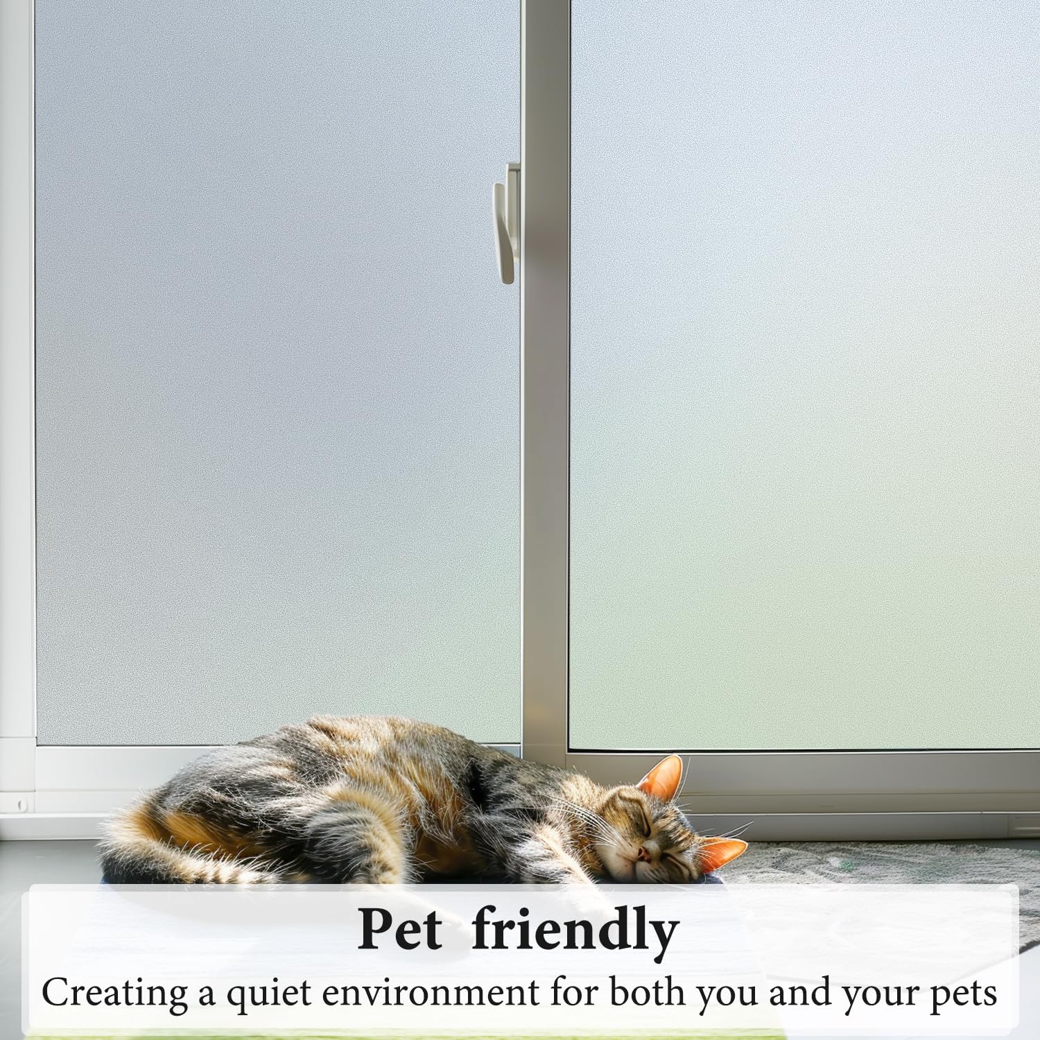 DUOFIRE Privacy Window Film Frosted Glass Film Static Cling Glass Film No Glue Anti-UV Window Sticker Non Adhesive for Privacy Office Meeting Room Bathroom Living Room, Pure Frosted 44.3 x 200cm 🍁 All In One Marketplace Canada