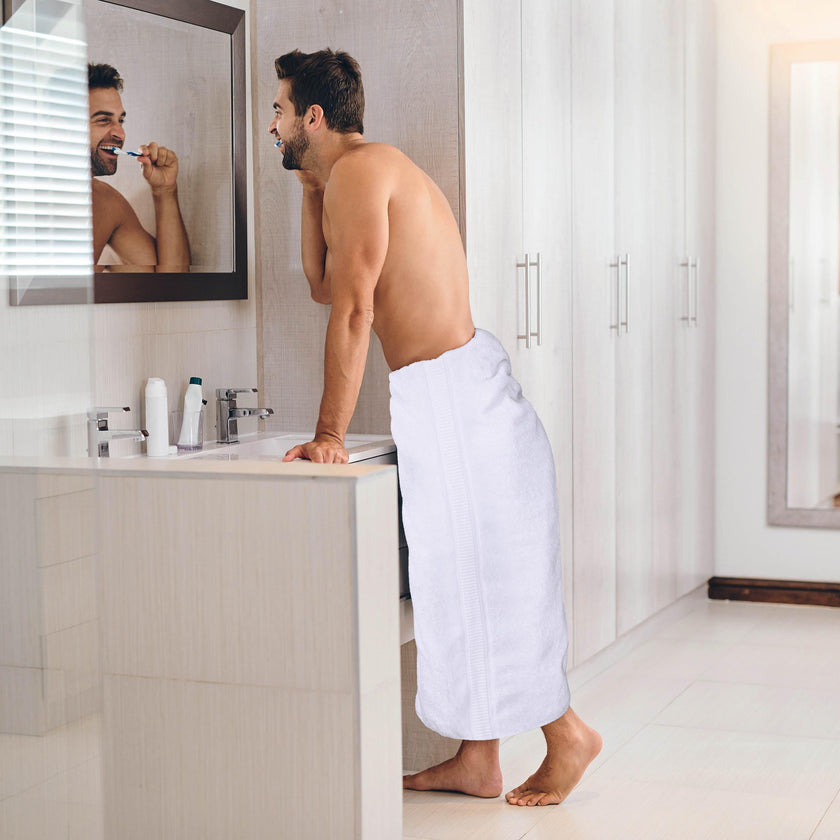 Utopia Towels Luxurious Jumbo Bath Sheet, 35 by 70 Inches, 600 GSM 100% Ring Spun Cotton, Highly Absorbent and Quick Dry Extra Large Bath Towel, Super Soft, White, 2 Pack 🍁 All In One Marketplace Canada