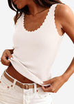 PRETTYGARDEN Womens Summer Sleeveless Tank Tops 2026 V Neck Ruffle Lightweight Ribbed Knit Shirt Casual Going Out Top (White,Medium) 🍁 All In One Marketplace Canada