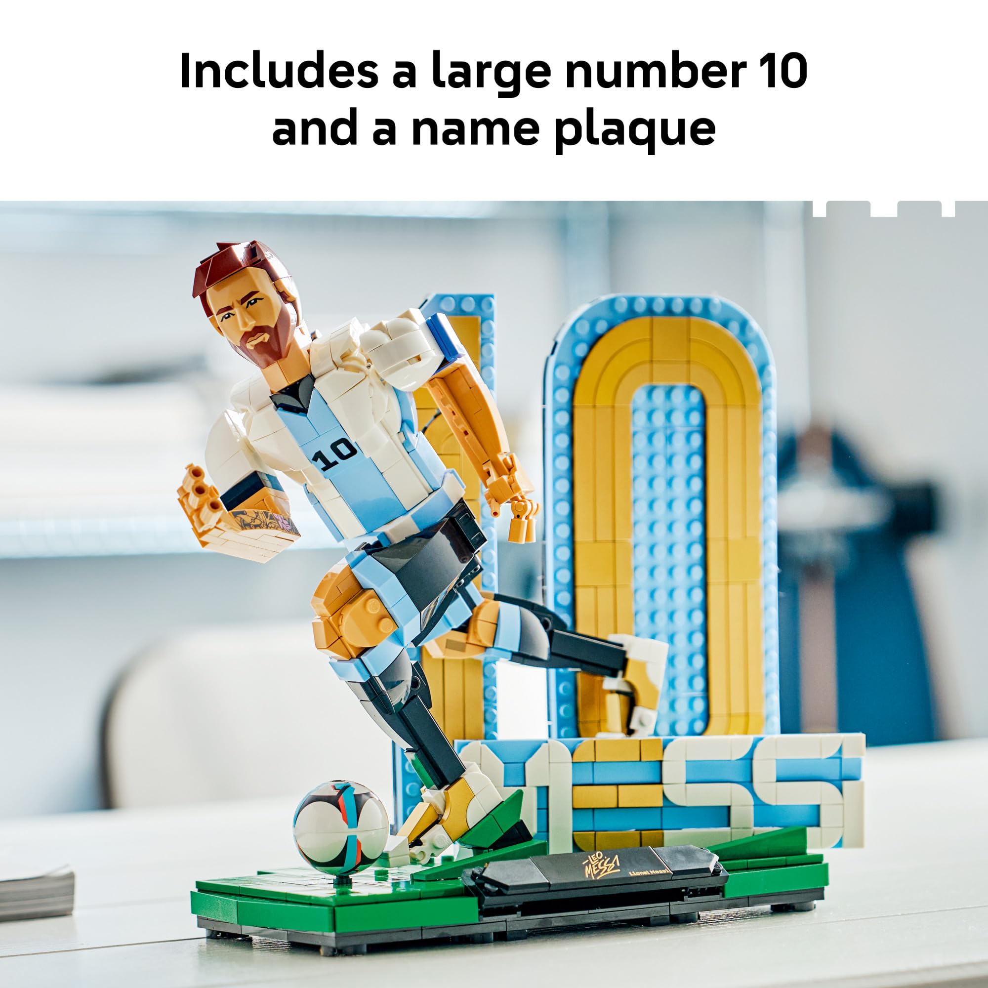 LEGO Editions Lionel Messi – Soccer Legend - Building Set for Boys & Girls, Ages 12+ - Collectible Soccer Gift with Plaque - Kids Bedroom or Shelf Decor - 43015 🍁 All In One Marketplace Canada