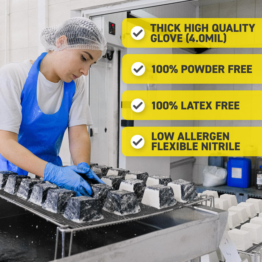 72HRS Blue Nitrile Gloves - 4 Mil Disposable Gloves (200 Pieces, Medium) 🍁 All In One Marketplace Canada