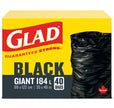 Glad Black Garbage Bags - Giant 184 Litres - 40 Trash Bags Made in Canada of Global Components 🍁 All In One Marketplace Canada
