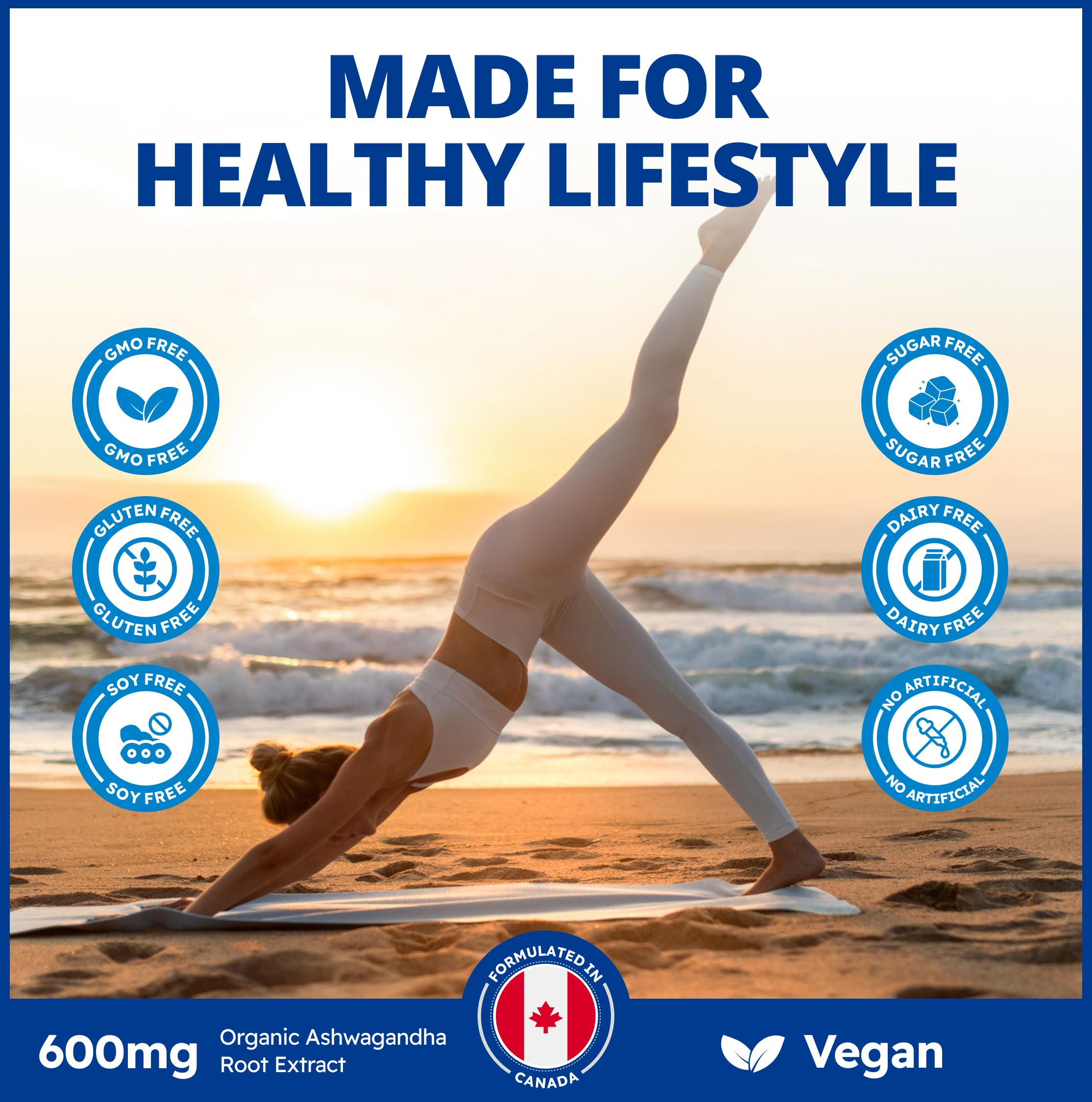 CanPrev Ashwagandha 600mg Vegan 60 Capsules 60-Day Supply - Vegan & Non-GMO - Organic KSM-66 Formula for Enhanced Relaxation & Energy, Sleep Support, Memory Boost - Supplement for Weight Management 🍁 All In One Marketplace Canada