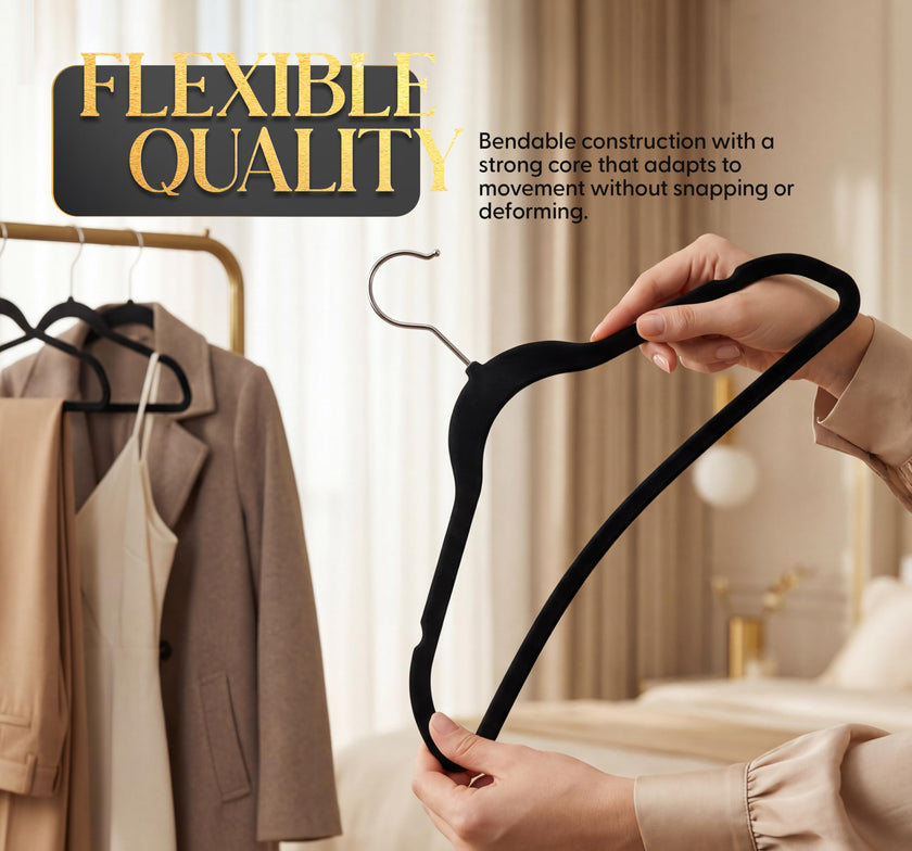 Beddora Black Velvet Hangers 50 Pack,Heavy Duty Coat Hanger for Closet - Felt Hangers for Space Saving Clothes Hanger - Pant Hanger for Shirts, Jackets,Dresses,Suit 🍁 All In One Marketplace Canada