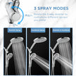 MakeFit Rain Shower Heads System, 3-Spray Dual Shower Head with Solid Brass Adjustable Bar, Rainfall Showerhead with 10 Settings High Pressure Handheld Spray, Buit-in Power Wash Mode (Chrome) 🍁 All In One Marketplace Canada