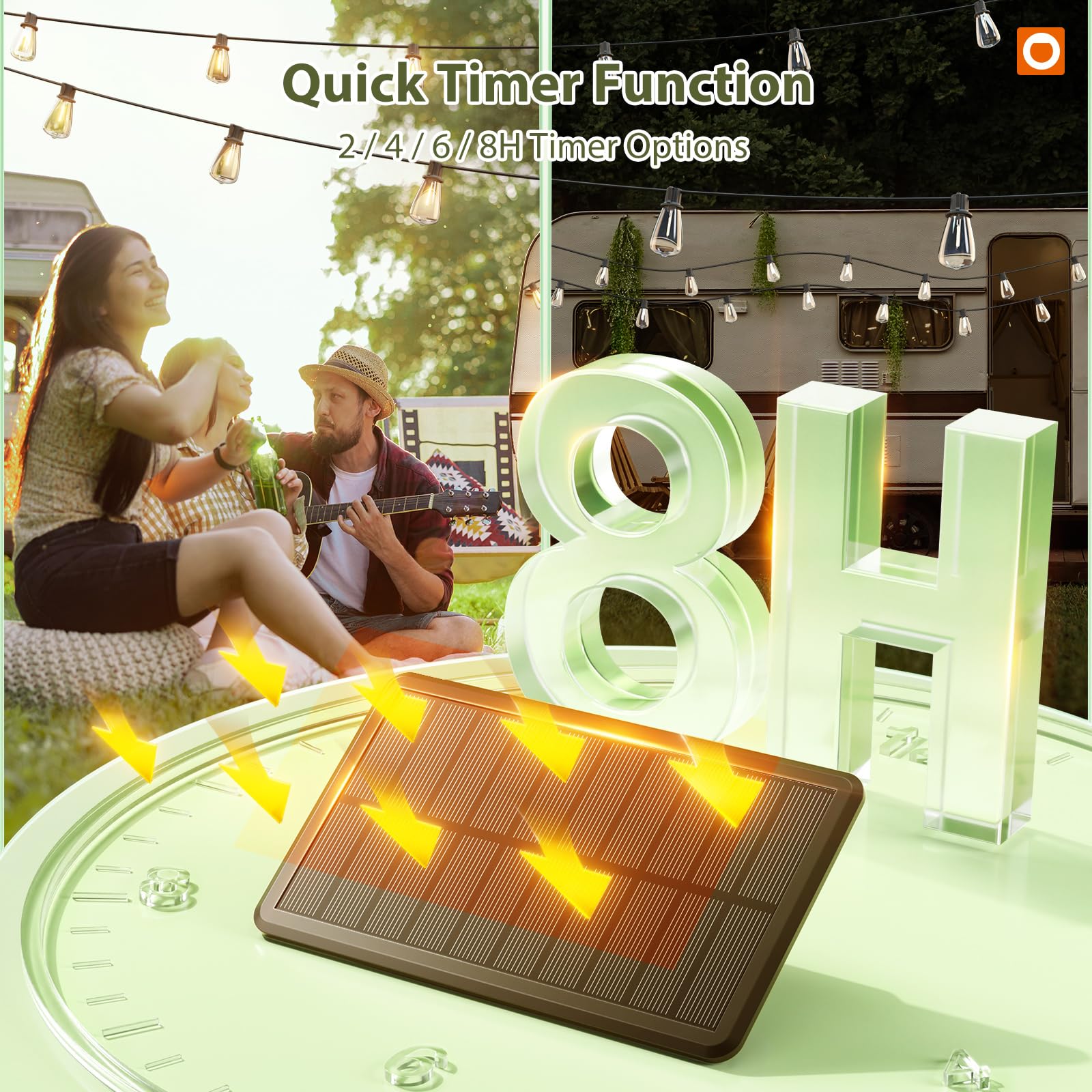 addlon 42FT(36+6) Solar Lights Outdoor Waterproof, String Lights Outdoor Solar power with Remote & USB Port 12+1 LED Shatterproof Bulbs 3 Light Modes,Dimmable &Timable Solar Light for Camping Backyard 🍁 All In One Marketplace Canada