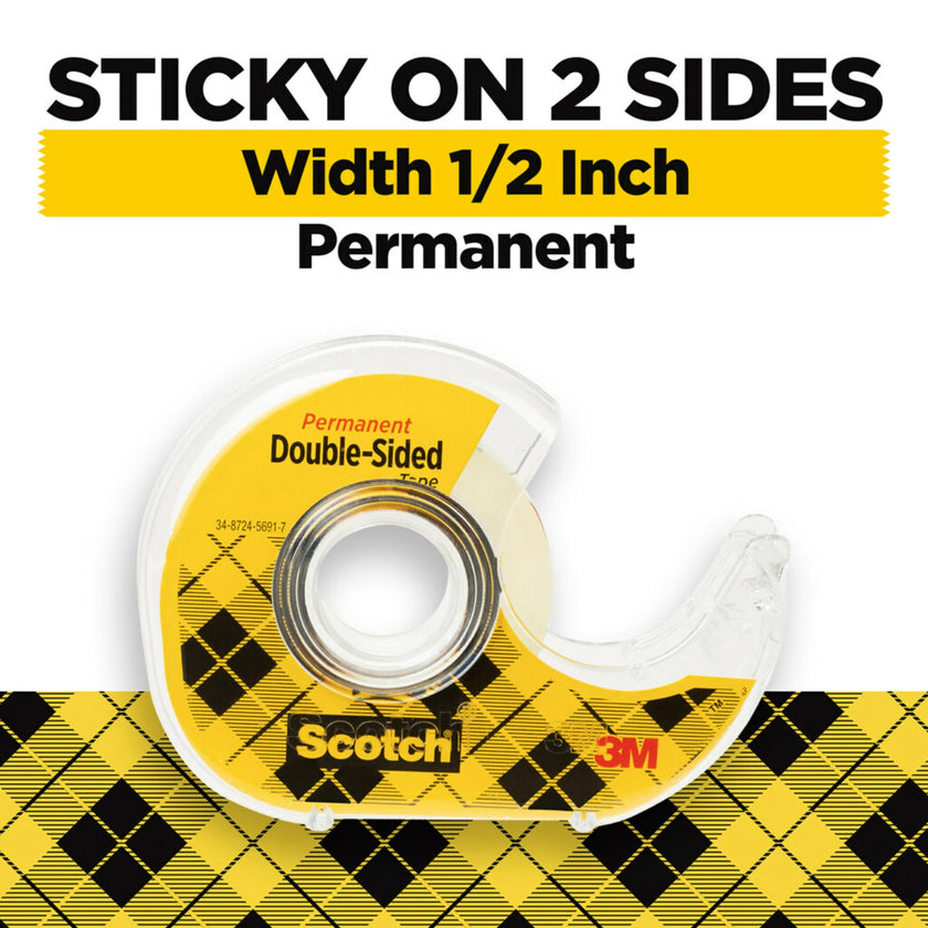 Scotch Double Sided Tape, 1/2 x 500 Inches, 6 Dispensers/Pack (6137H-2PC-MP) 🍁 All In One Marketplace Canada