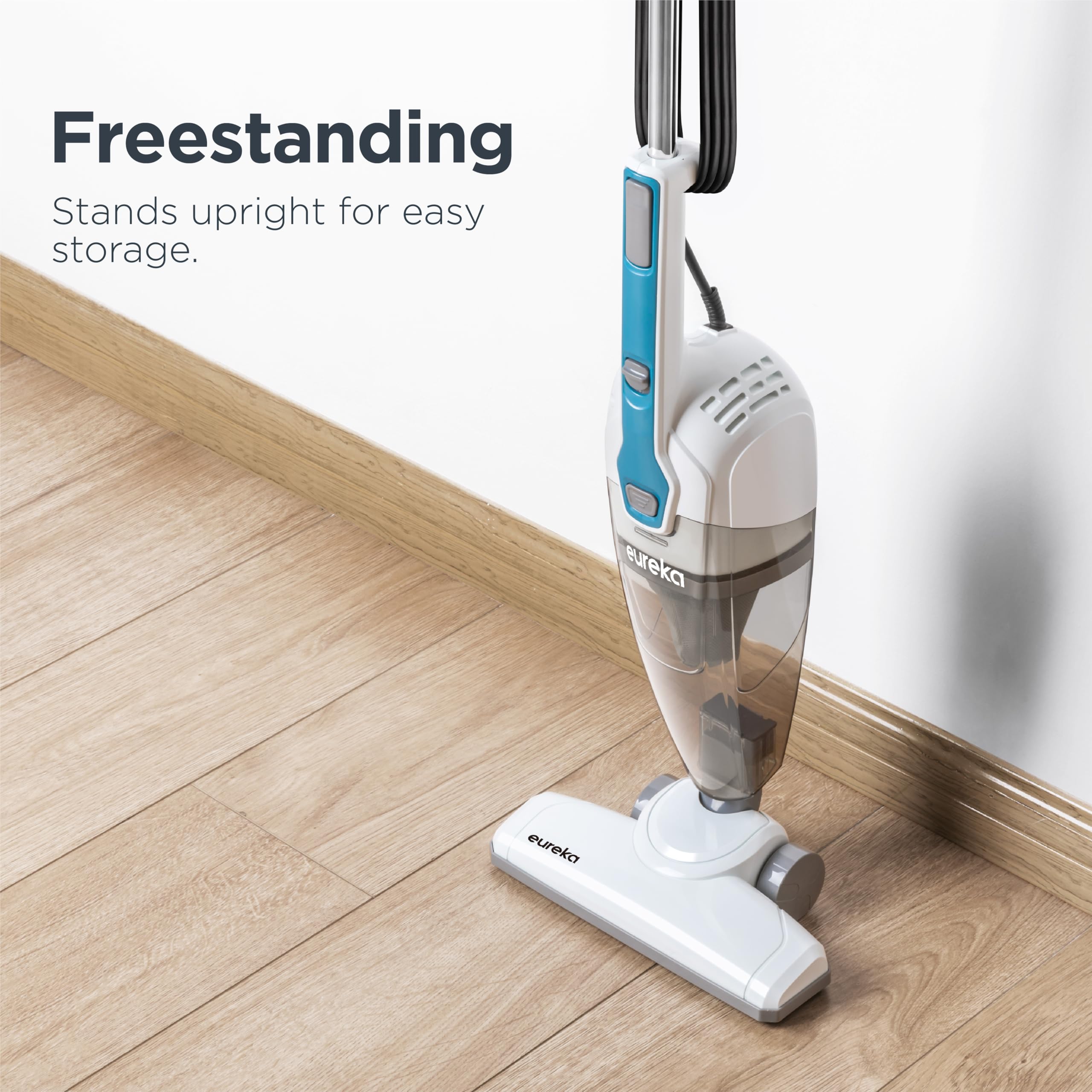 Eureka Home Lightweight Corded Stick Vacuum Cleaner, Powerful Suction Convenient Small Vacuum for Hard Floor, 3-in-1 Hand Vacuum, Aqua Blue, NES100 🍁 All In One Marketplace Canada