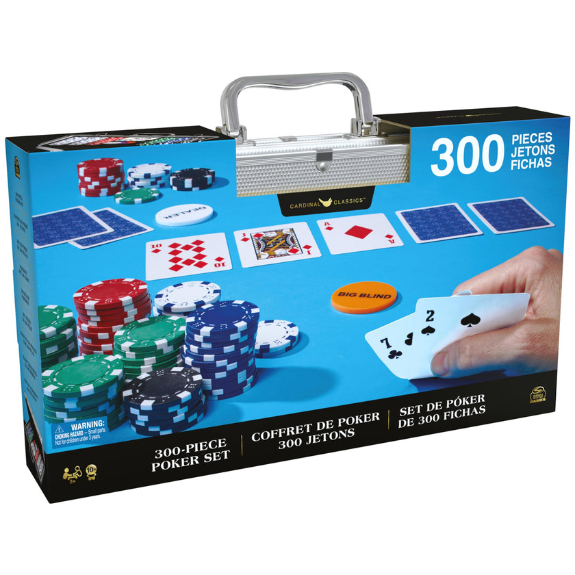 Cardinal Classics, 300-Piece Poker Set with Aluminum Carrying Case & Professional 11.5g Chips Plus 5 Poker Dice, for Adults and Kids Ages 10 and up 🍁 All In One Marketplace Canada