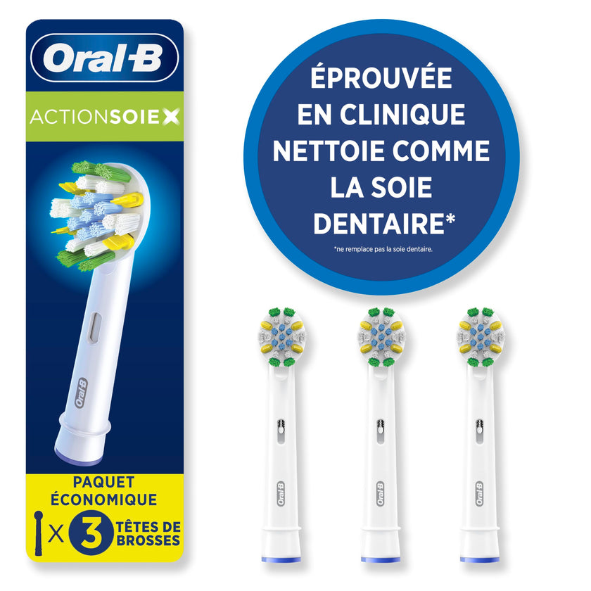 Oral-B FlossAction XFilaments Electric Toothbrush Replacement Brush Heads Refill, white (3 count) 🍁 All In One Marketplace Canada