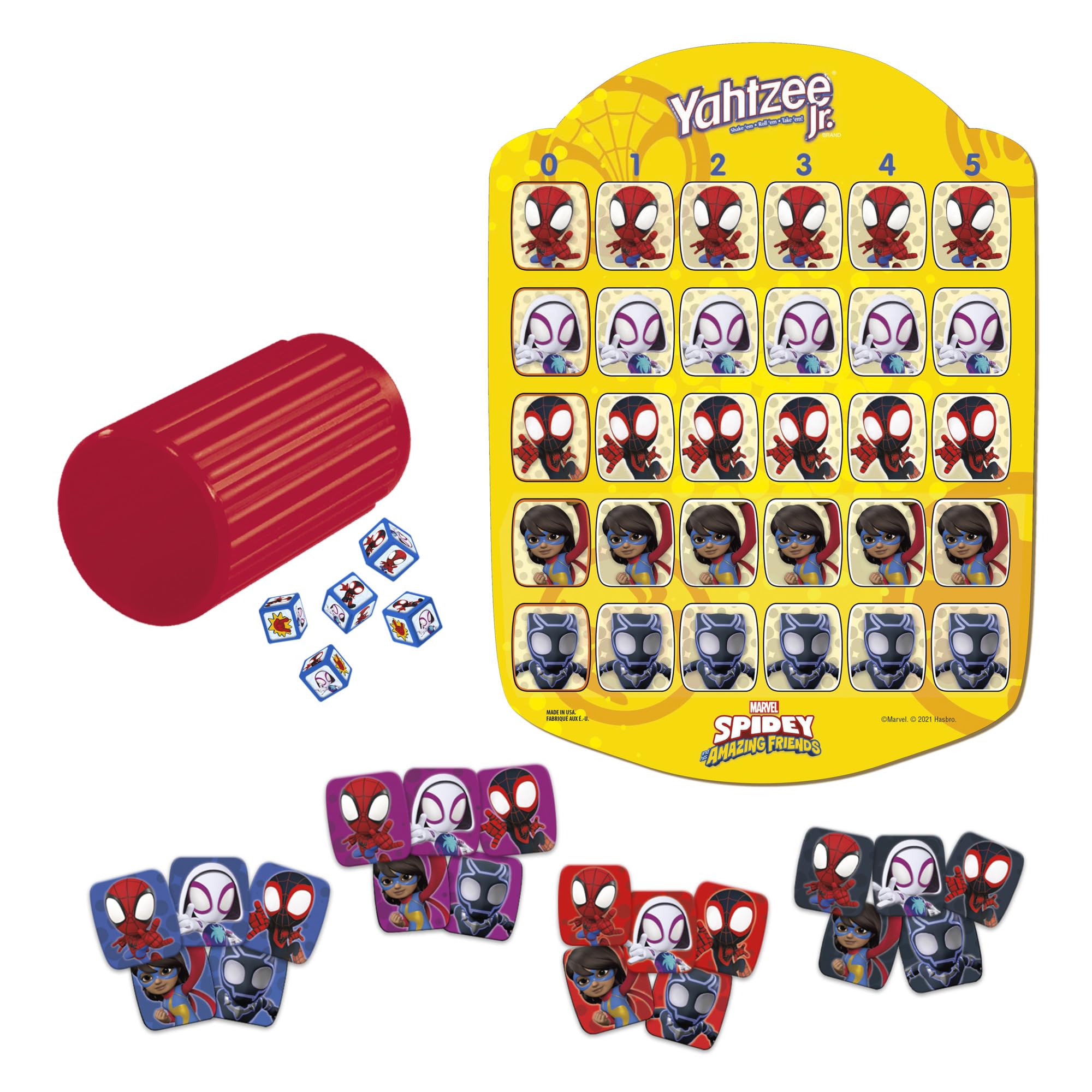 Hasbro Yahtzee Jr.: Marvel Spidey and His Amazing Friends Edition Board Game for Kids Ages 4 and Up, Counting and Matching Game for Preschoolers, English 🍁 All In One Marketplace Canada