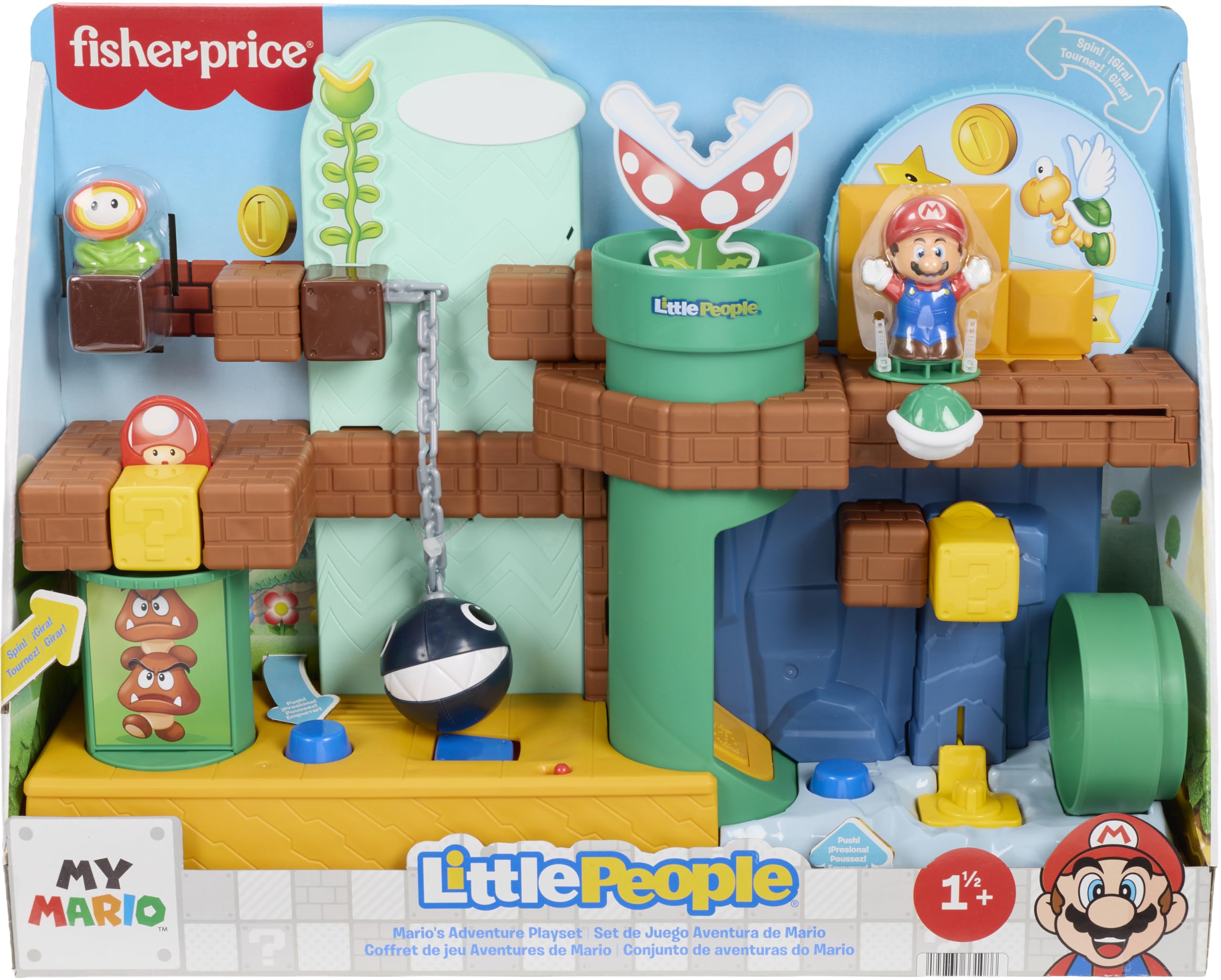 Fisher-Price Little People Toddler Toy My Mario Adventure Playset with Music Sounds & Figures, Preschool Kids Ages 18+ Months 🍁 All In One Marketplace Canada