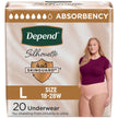 Depend Silhouette Incontinence Underwear for Women, Large, Pink, 20 Count 🍁 All In One Marketplace Canada