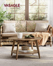 VASAGLE MAEZO Collection - Round Coffee Table, 2-Tier Center Table with Storage, Tapered Legs, Curved Transitions, 80 x 45 cm, Easy Assembly, for Living Room, Honey Brown ULCT243K41 🍁 All In One Marketplace Canada