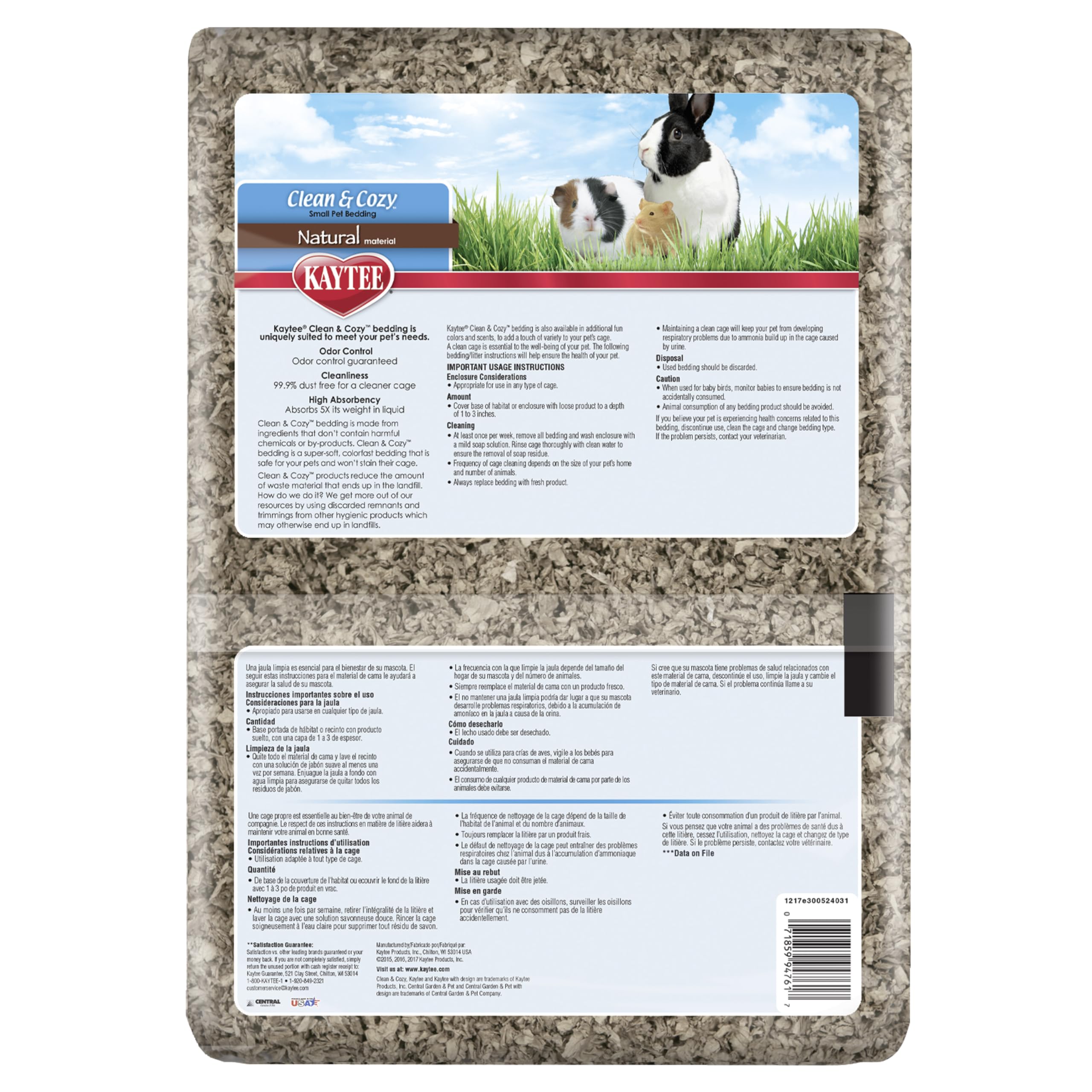 Kaytee Clean & Cozy Natural Small Animal Bedding, Expands to 49.2L 🍁 All In One Marketplace Canada