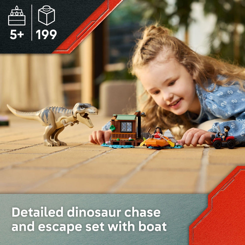 LEGO Jurassic World T. rex River Escape - Dinosaur Toy for Kids, Boys, and Girls, Ages 5-7 - Jurassic World Toy Boat and LEGO Minifigures - Creative Dinosaur Gift for Movie Fans - 76975 🍁 All In One Marketplace Canada