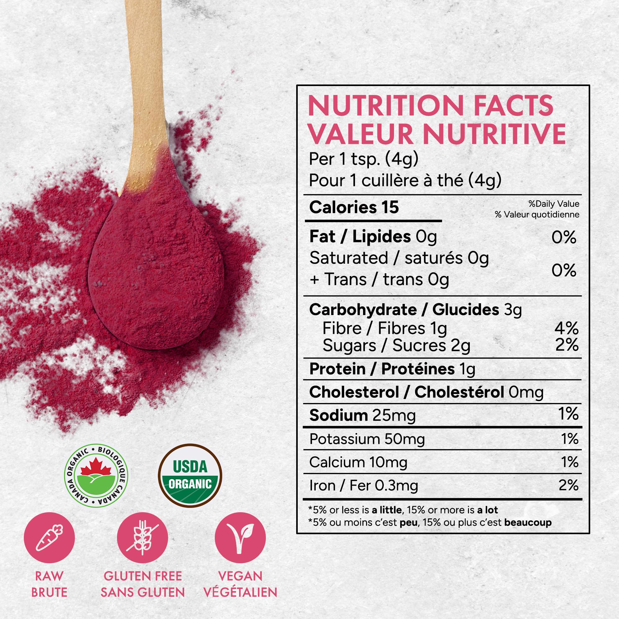 Rootalive Organic Beetroot Powder 454g (1lb) – Raw, Organic, Gluten-Free, Vegan, Ideal for Smoothies, Juice, Baking, Sauces & Natural Food Colour 🍁 All In One Marketplace Canada