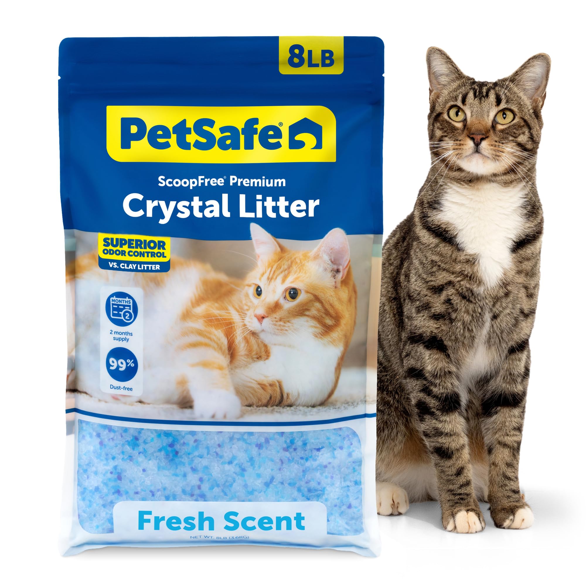 ScoopFree Premium Fresh Scent Crystal Litter, Superior Odor Control, Absorbs 5X Faster, Low Tracking for Less Mess, Lasts up to 2 Months, Lightly Scented (8 lb Bag) 🍁 All In One Marketplace Canada