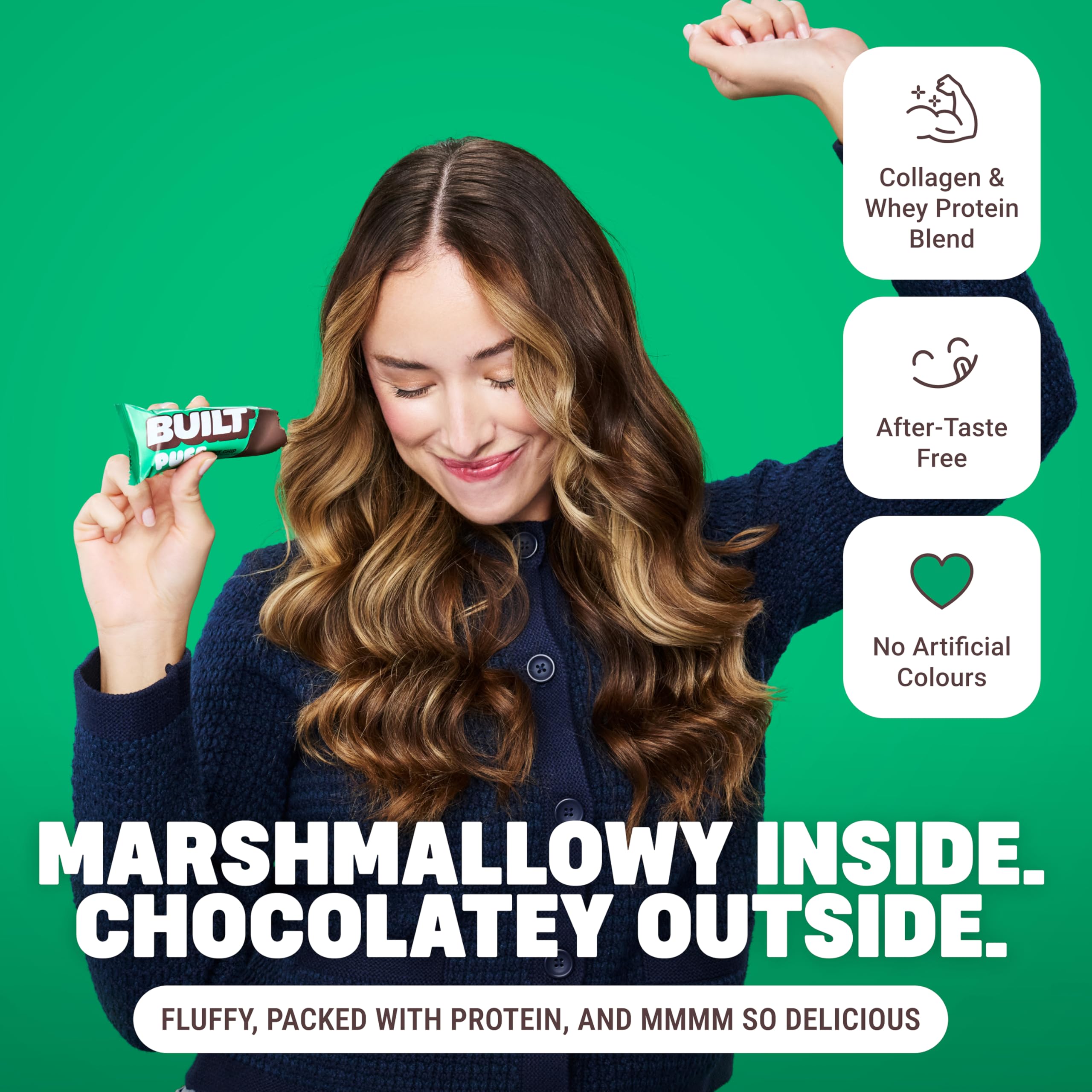 BUILT Puff Protein Bars, Mint Chip, 17g Protein - 12 Count 🍁 All In One Marketplace Canada